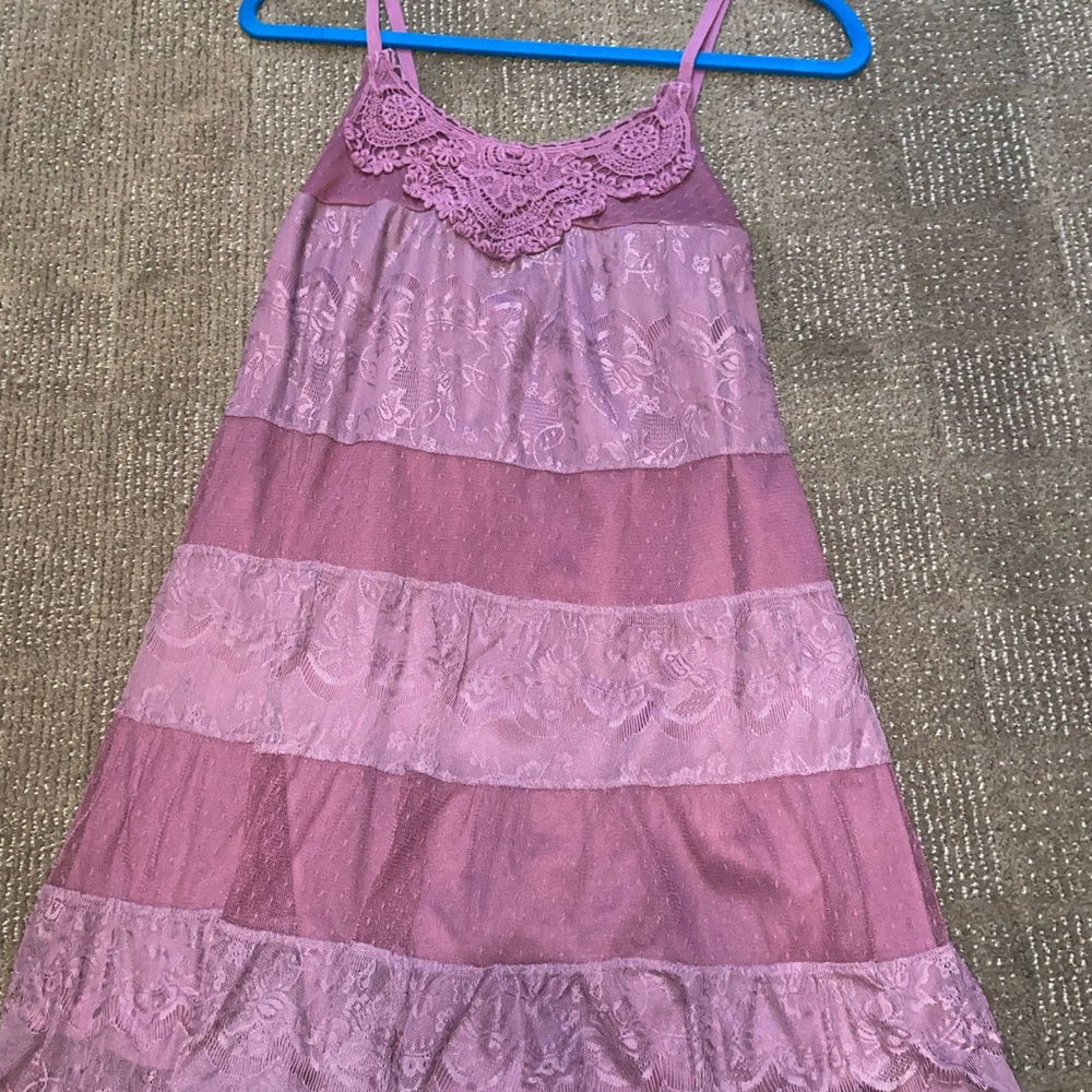 Xhiloration Burgundy A line spaghetti strapped dress